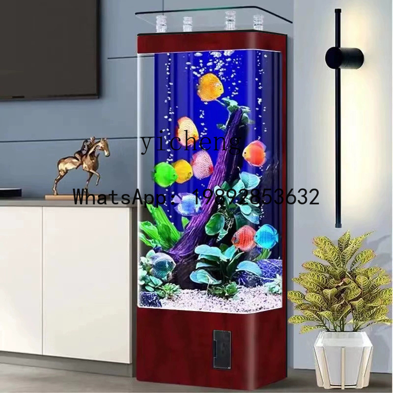 Aquarium Goldfish - living room floor-to-ceiling household vertical wall