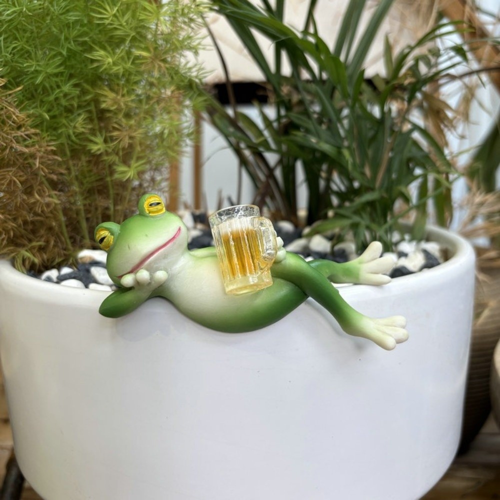 Hanging Flower Pot Edge Frog D - Aquarium Fish Land review and price