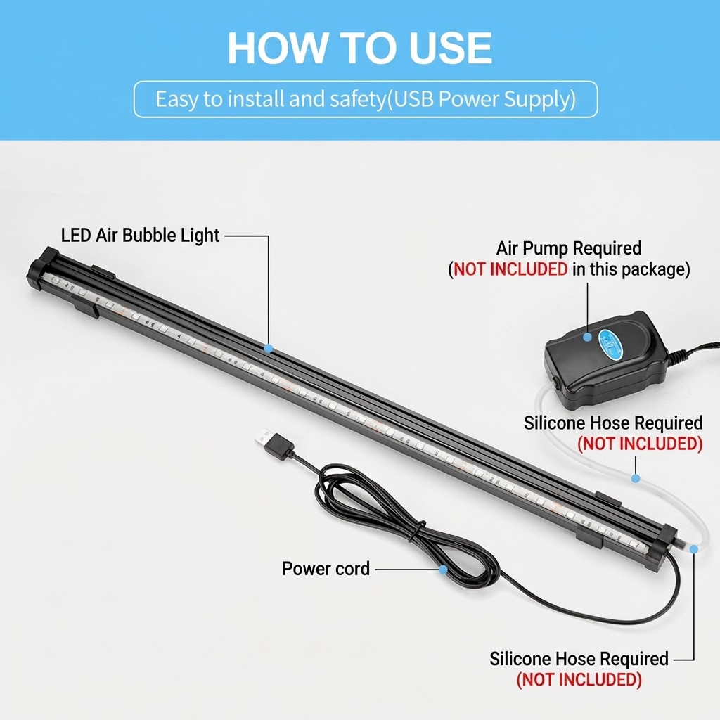 USB LED Aquarium Air Bubble Li - Aquarium Fish Light Lamp review and price